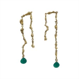 Aretes Pepitas Ónix verde