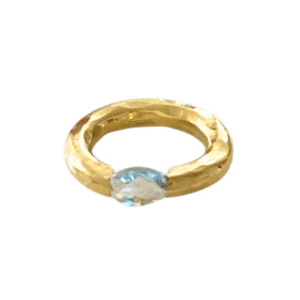 Anillo Aro Topacio Azul