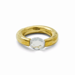 Anillo Aro Topacio Azul