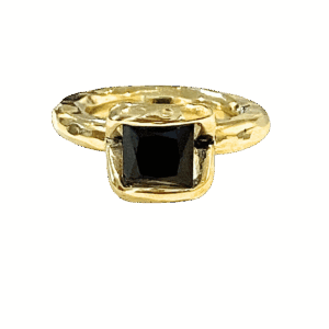 Anillo Solitario Cuadrado Ónix