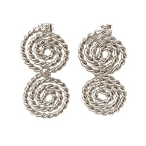 Aretes Espiral Doble Rodio