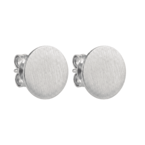 Aretes Moneda Rodio Satinado