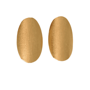 Aretes Oval Oro Satinado