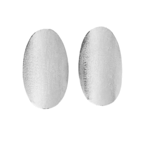 Aretes Oval Rodio Satinado