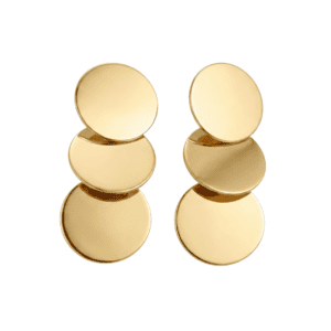 Aretes Tres Monedas Oro Liso