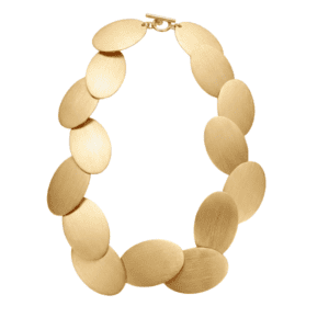 Collar Ovalos Encontrados Oro Satinado