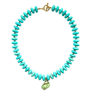 Collar Turquesa Luneta Dije Caracol