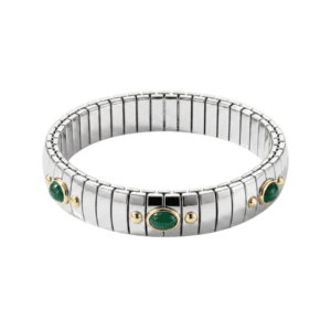 Pulsera Resorte Gruesa Tres Jade Verde