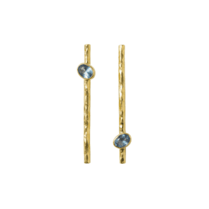 Aretes Bastón Topacio Azul